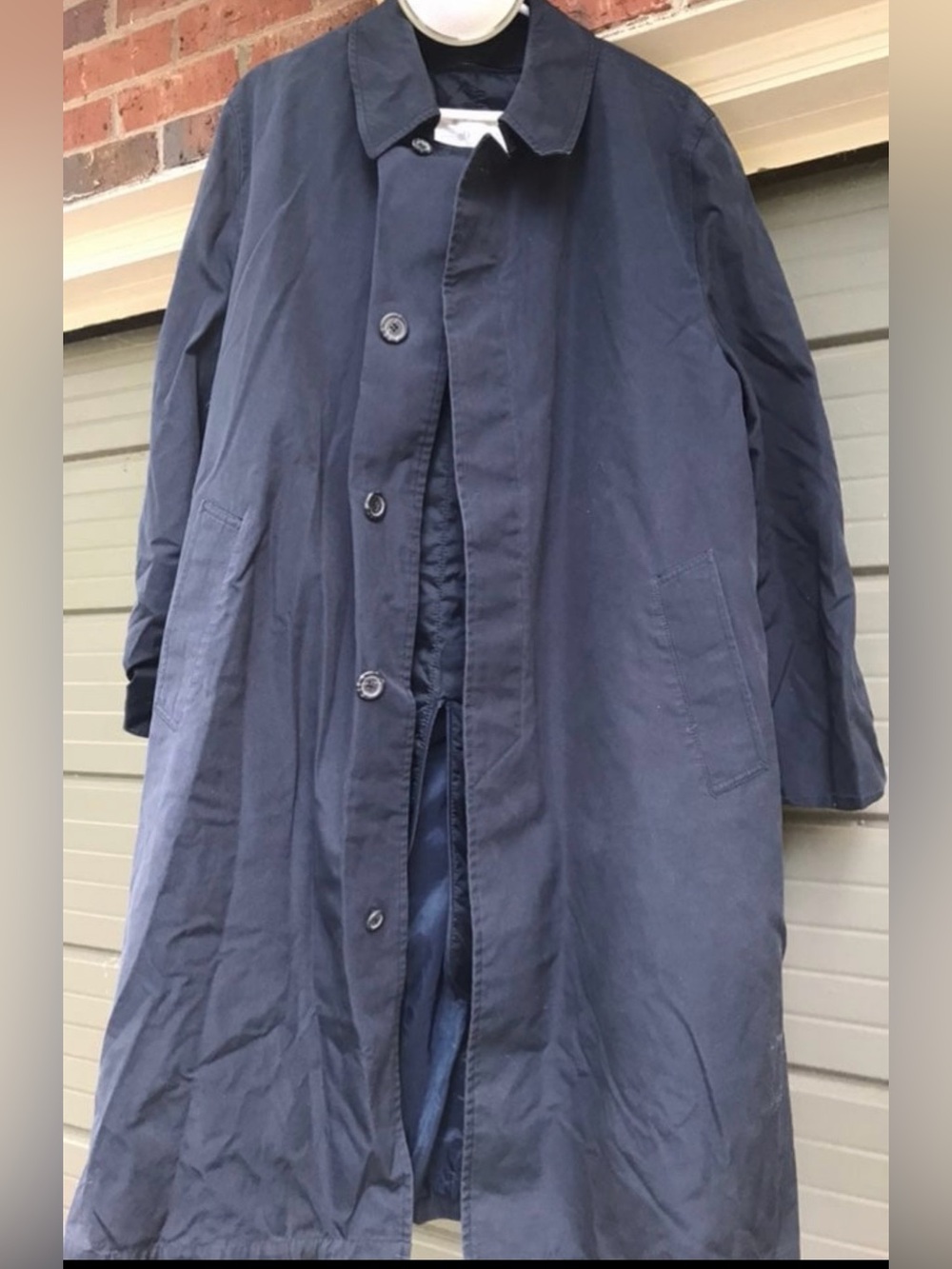 Men's Navy Blue Long Trench Coat Royal Knight